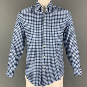 BROOKS BROTHERS Size M Blue Green Plaid Cotton Button Down Long Sleeve Shirt